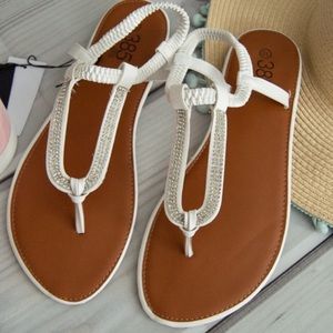 White rhinestone sandals